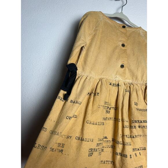 LITTLE CREATIVE FACTORY Cotton Yellow with Text Size 24 Months DRESS - Picture 5 of 6